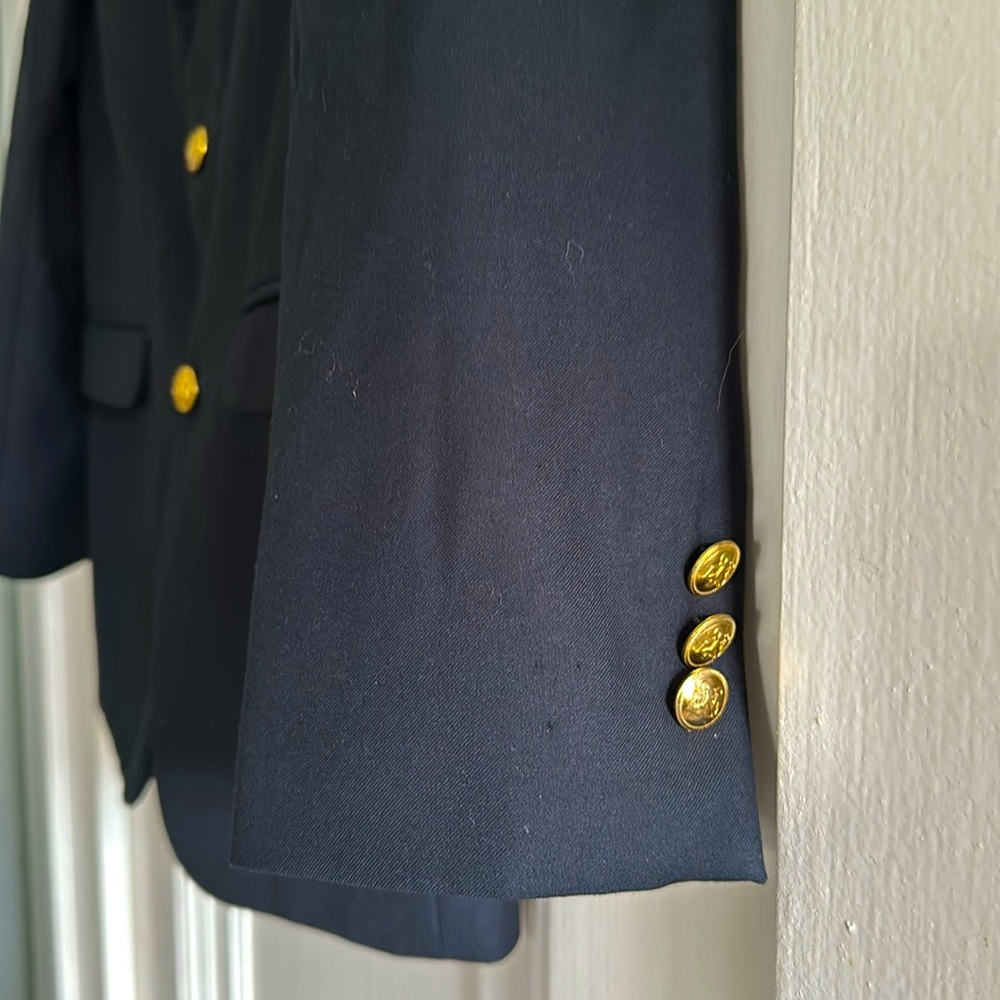 Boys Nautica Navy Blue Lined Blazer with Brass Buttons - Size 14 Regular - Picture 3 of 6